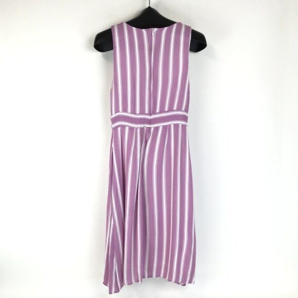 Lulus Jacqui Lavender and White Striped Button Front Midi Dress Women's Small - Picture 5 of 13